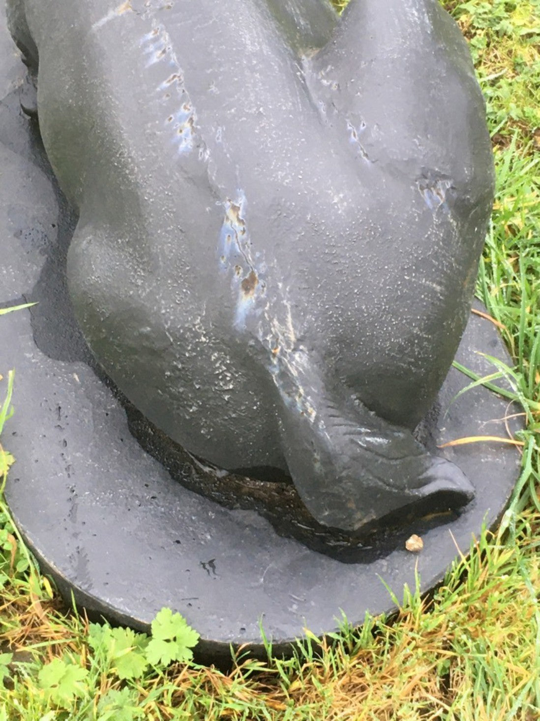 Heavy Bronzed Painted Cast Iron Lying Down Metal Stag