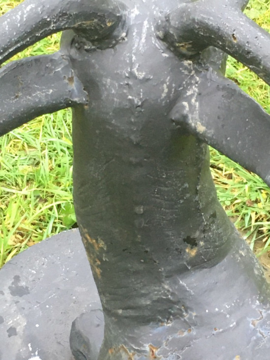 Heavy Bronzed Painted Cast Iron Lying Down Metal Stag