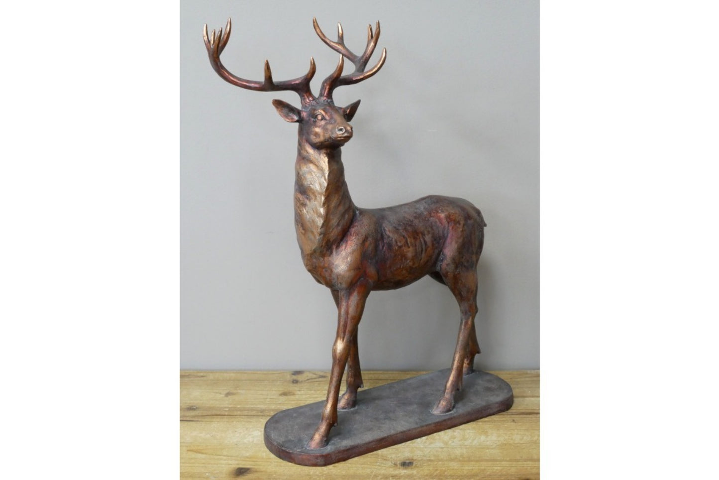 Pair of Standing Stags In A Bronze Style Deer Bucks