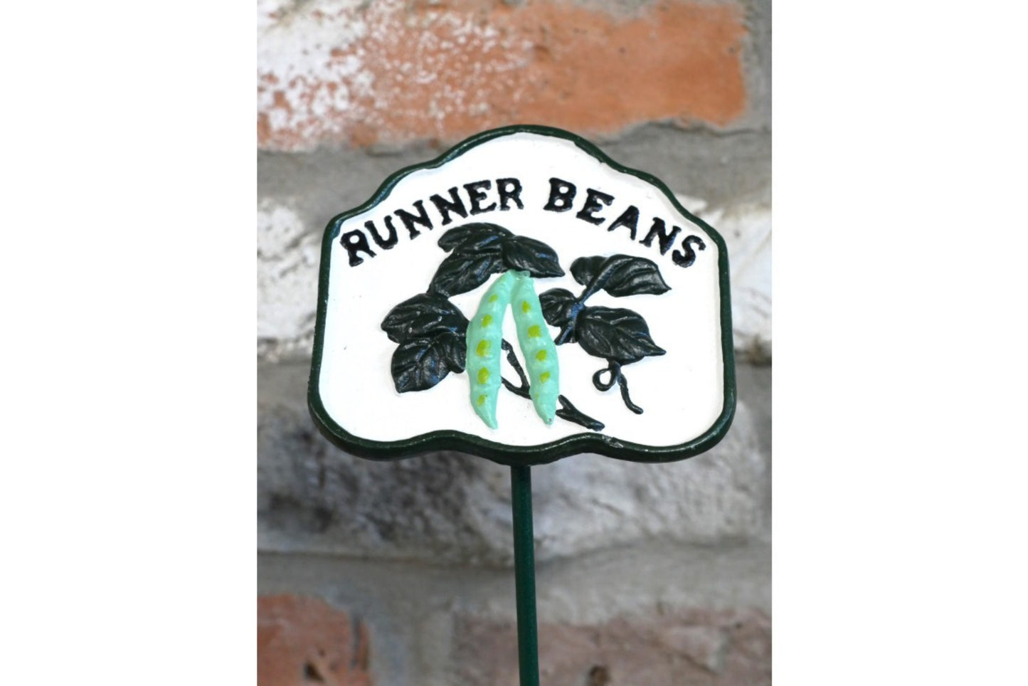 Garden Vegetable Sign RUNNER BEANS Cast Iron Plant Marker