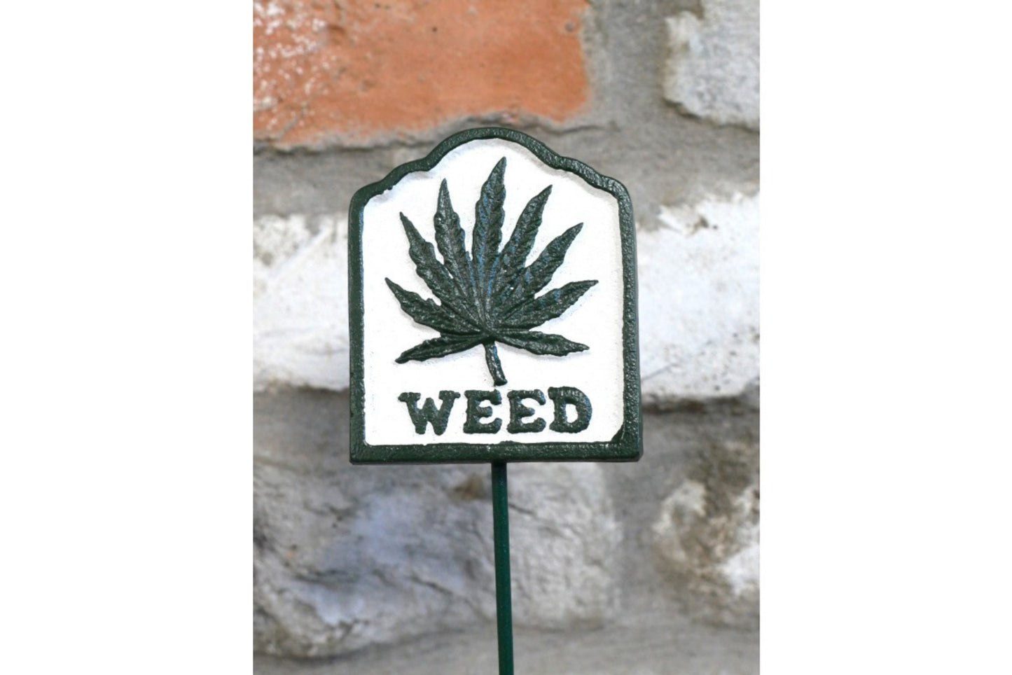 Garden Herb Sign WEED Cast Iron Plant Marker