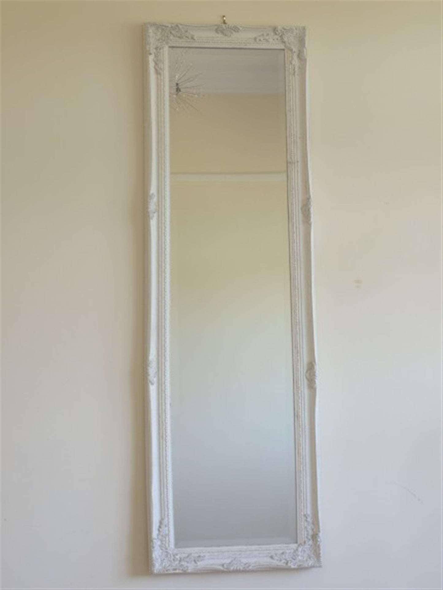 16"x51" White With Gold Long Mirror