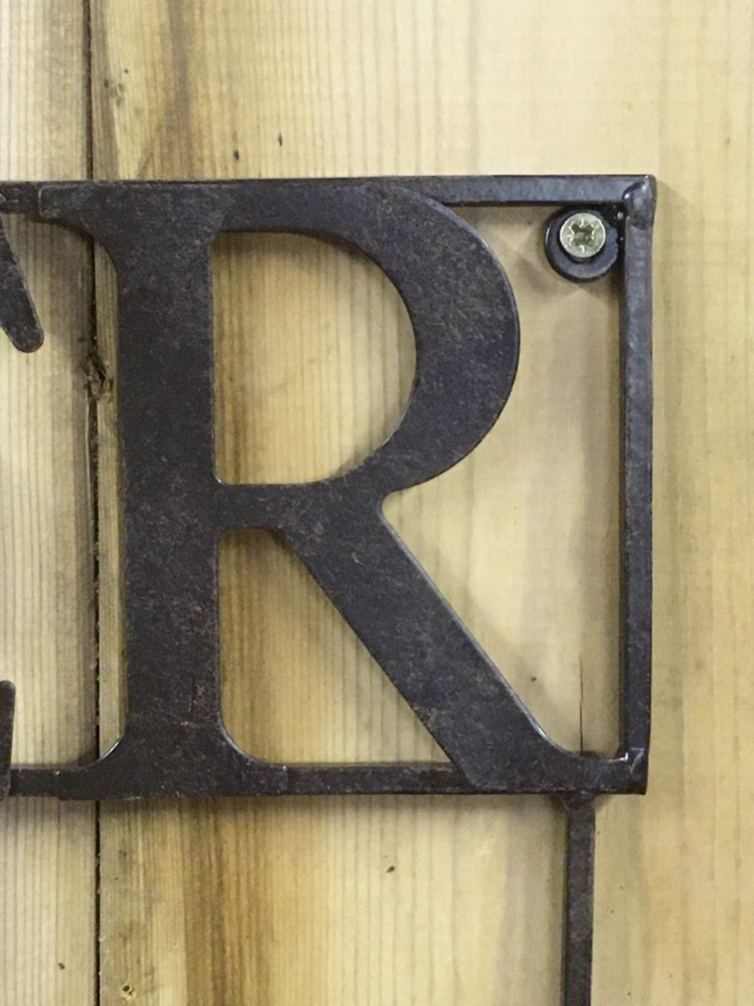 Rack Of 6 Wrought Iron Coat Hooks With 'FLOWER' & Wheelbarrow