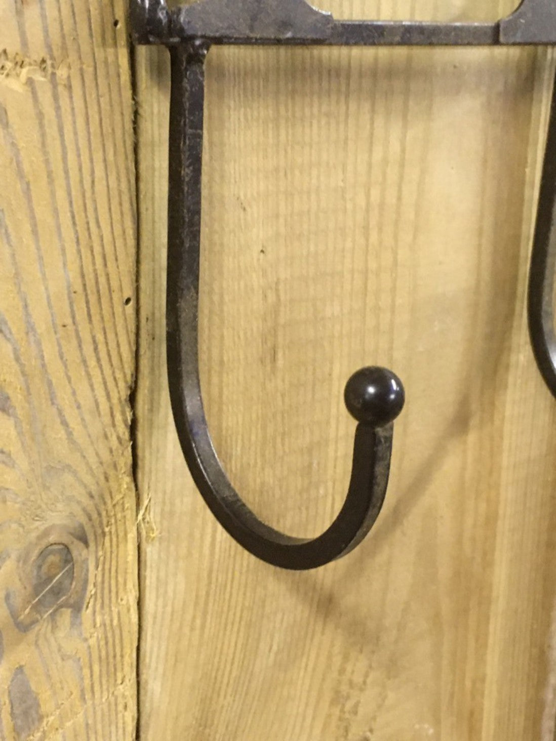 Rack Of 6 Wrought Iron Coat Hooks With 'FLOWER' & Wheelbarrow