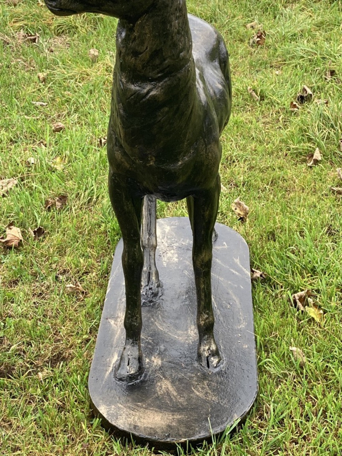 Life Size Heavy Standing Cast Iron Bronzed Buck Stag Deer Looking Right