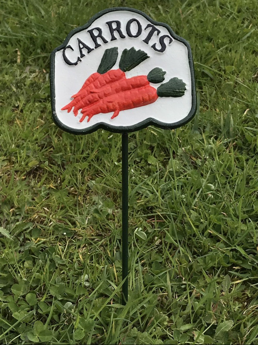 Garden Vegetable Sign CARROTS Cast Iron Vegetable Marker