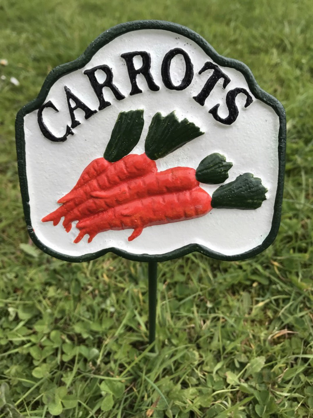 Garden Vegetable Sign CARROTS Cast Iron Vegetable Marker