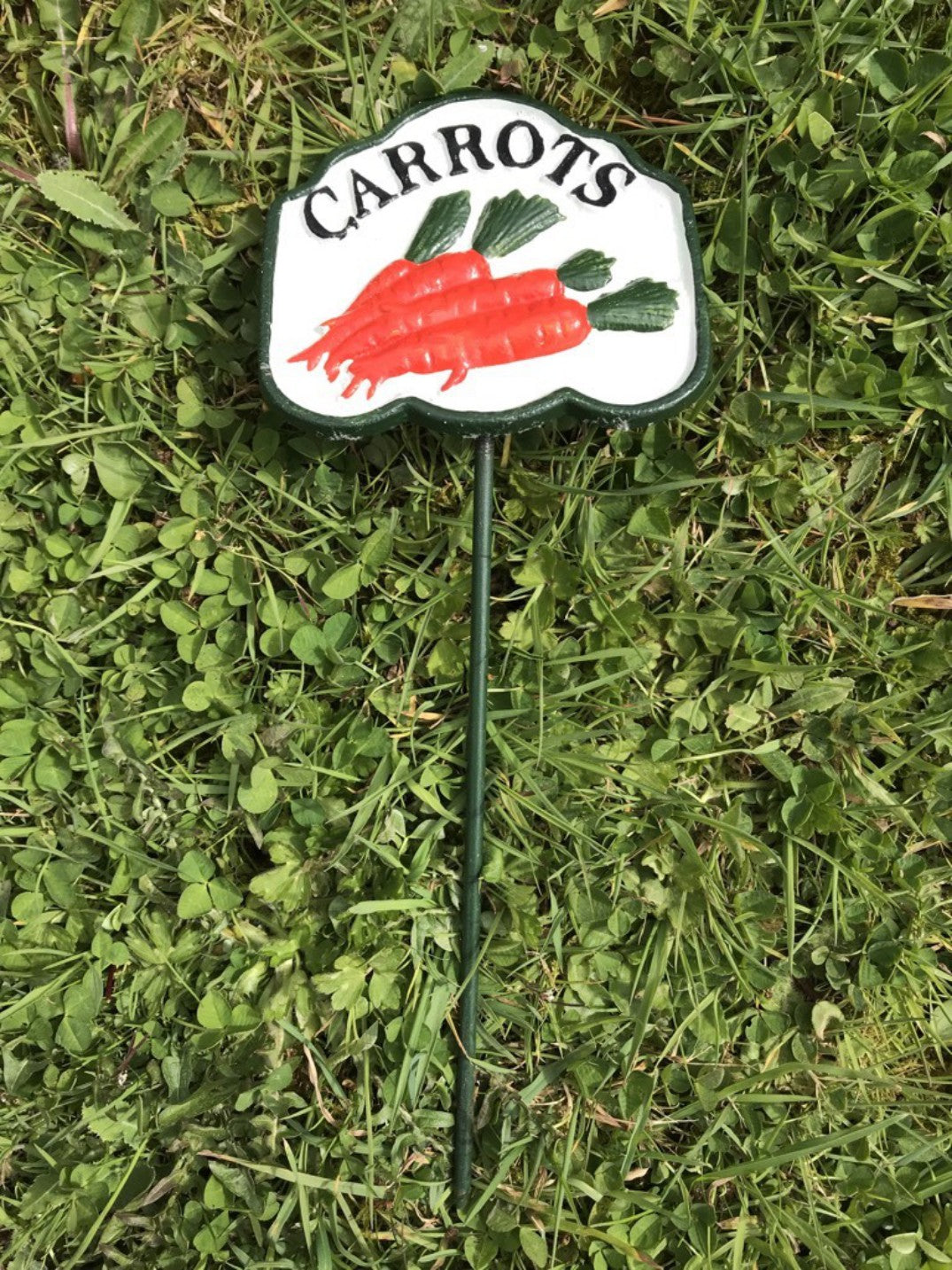 Garden Vegetable Sign CARROTS Cast Iron Vegetable Marker