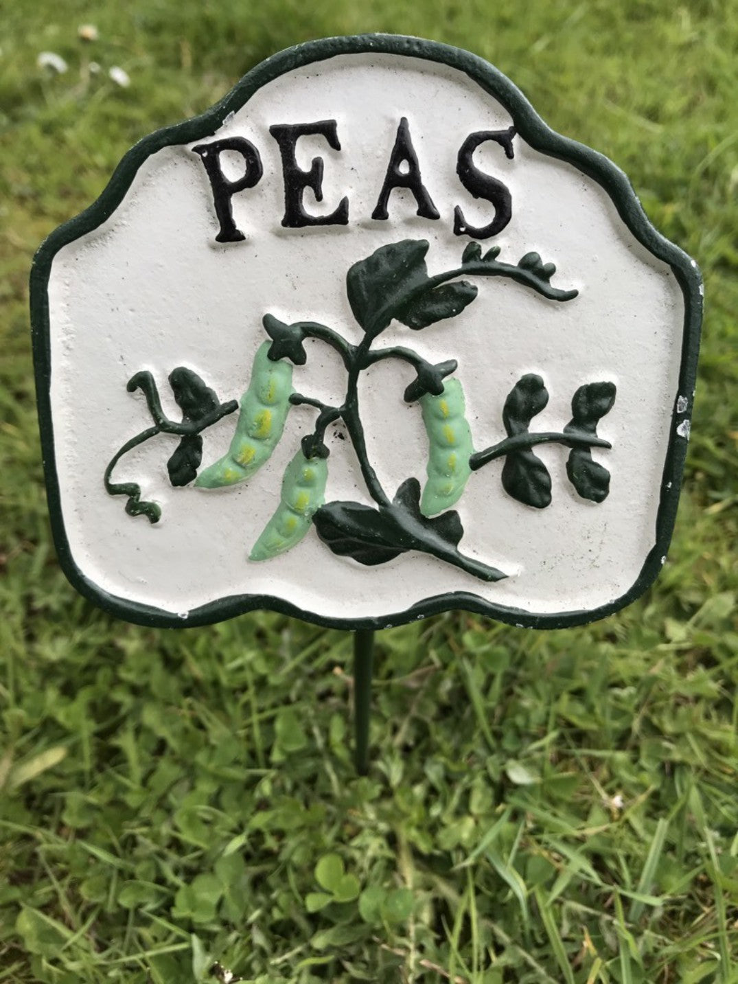 Garden Vegetable Sign PEAS Cast Iron Vegetable Marker