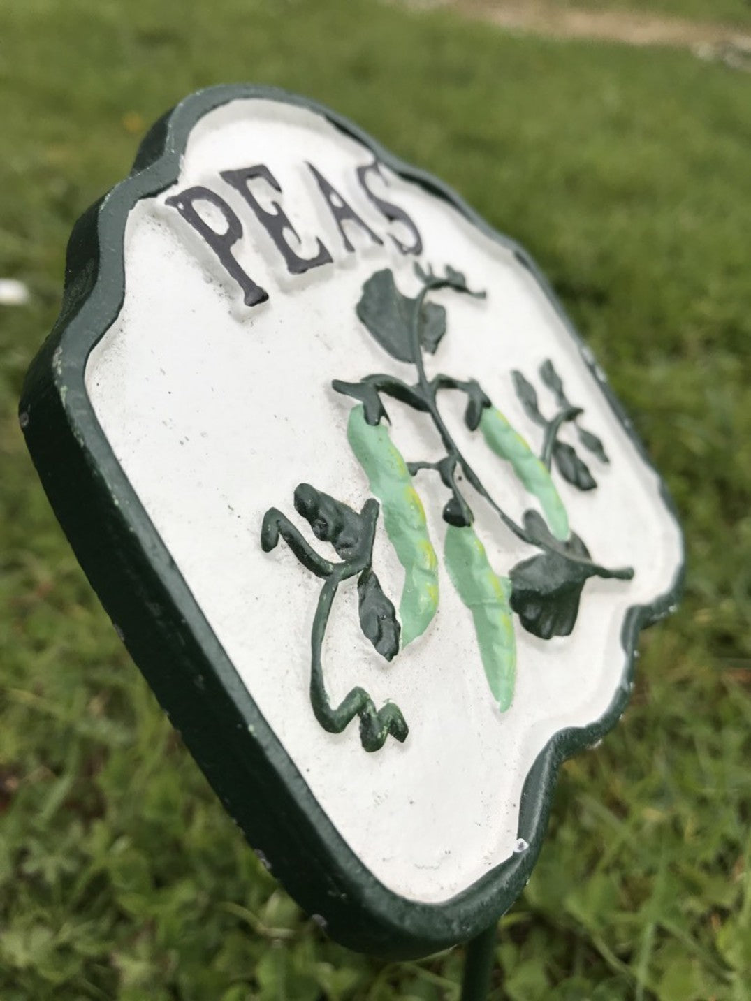 Garden Vegetable Sign PEAS Cast Iron Vegetable Marker