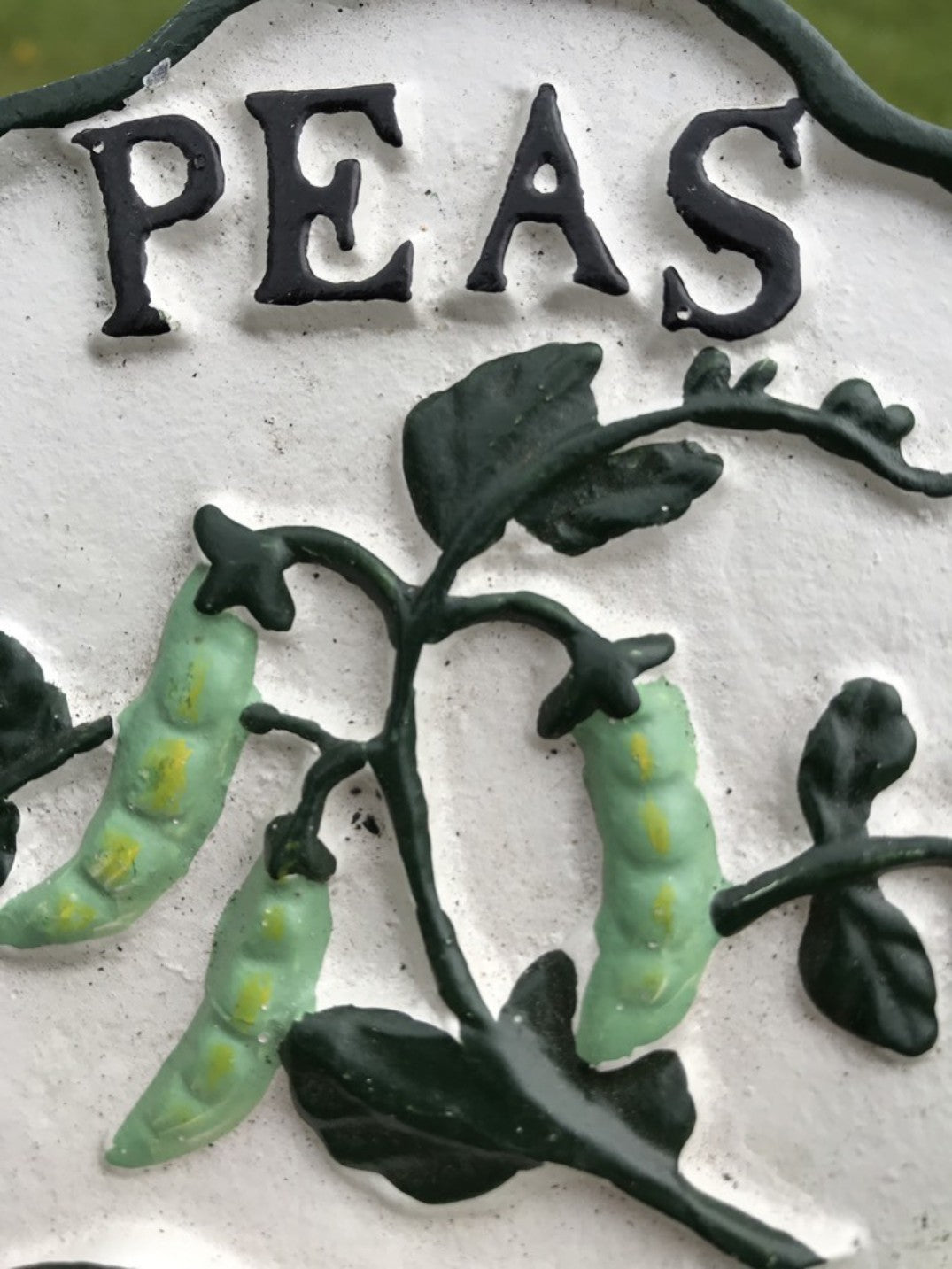 Garden Vegetable Sign PEAS Cast Iron Vegetable Marker