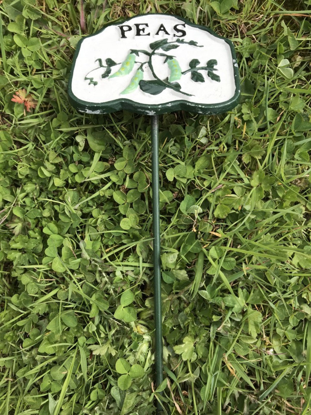 Garden Vegetable Sign PEAS Cast Iron Vegetable Marker