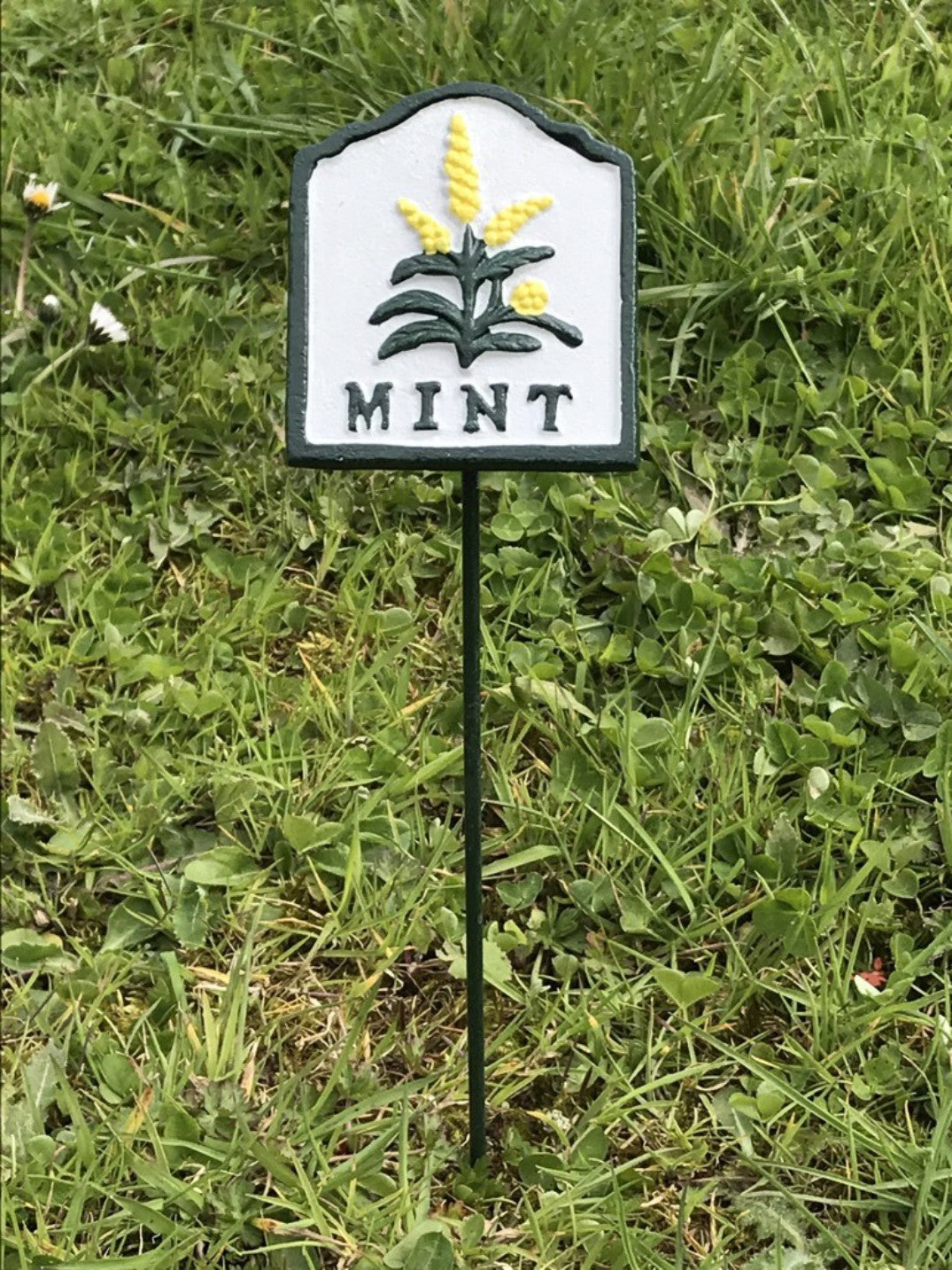 Cast Iron Garden Herb Sign MINT Herb Marker New