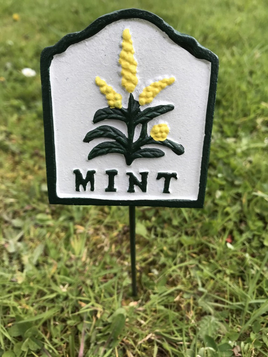 Cast Iron Garden Herb Sign MINT Herb Marker New