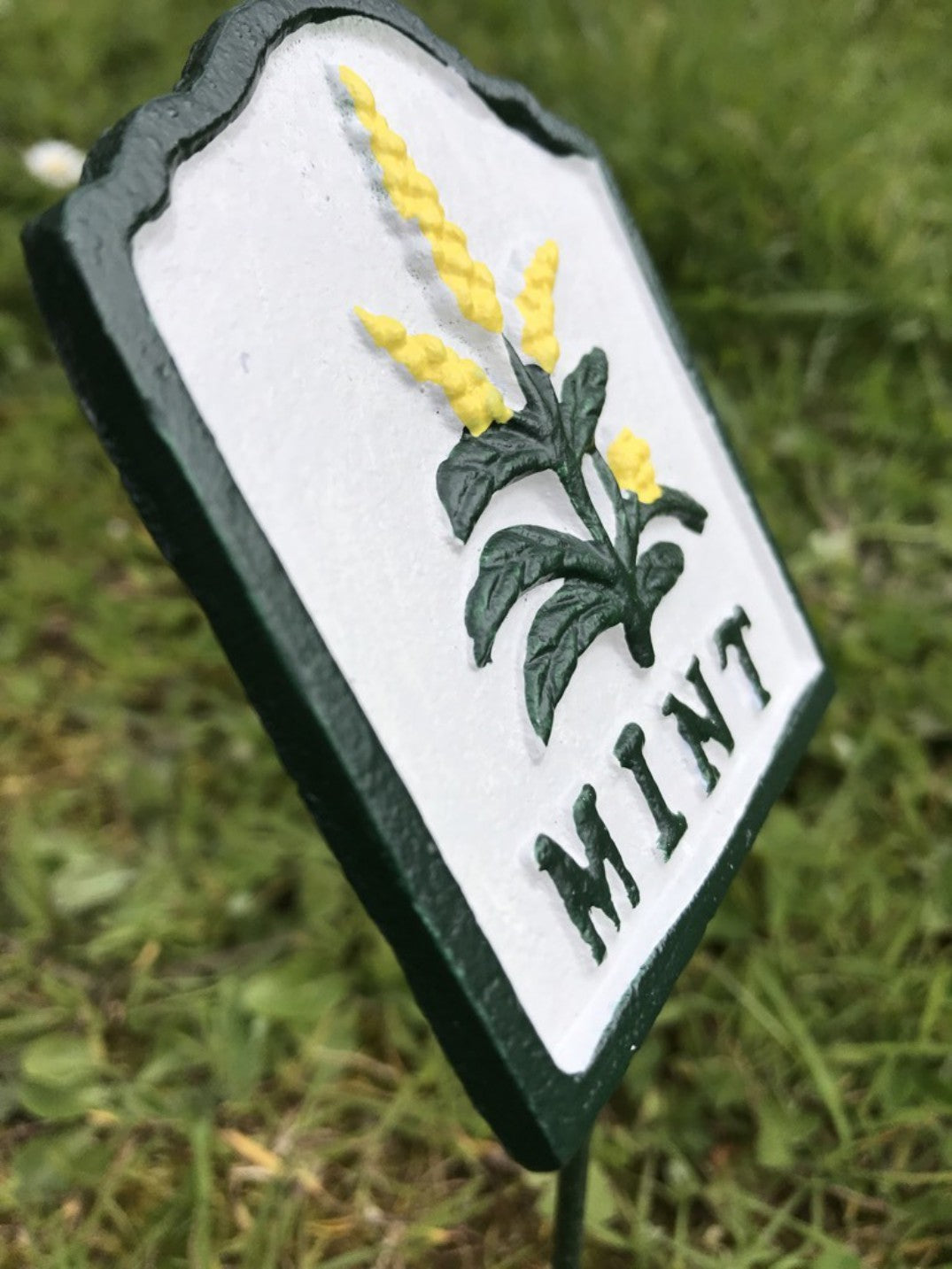 Cast Iron Garden Herb Sign MINT Herb Marker New
