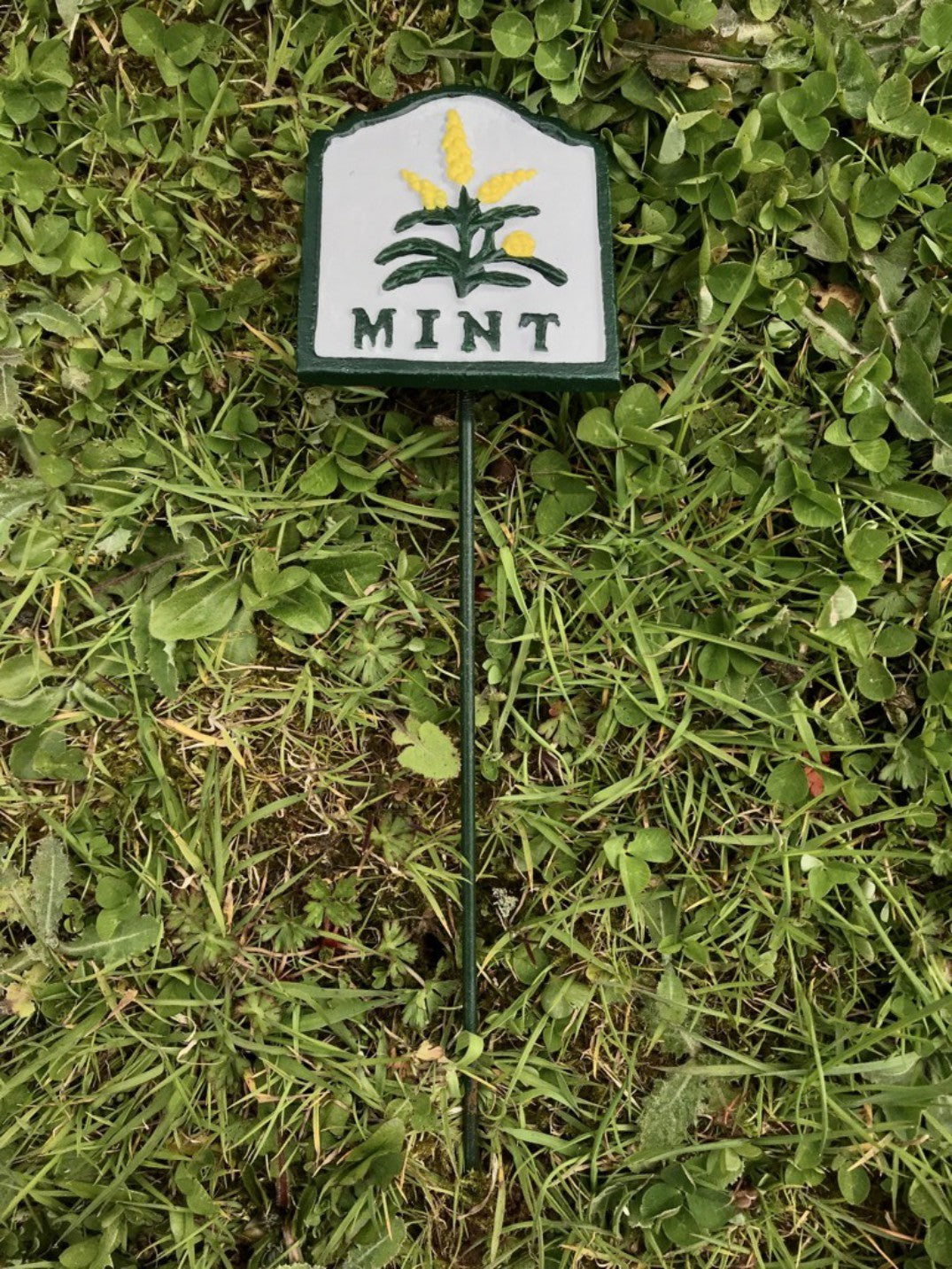 Cast Iron Garden Herb Sign MINT Herb Marker New