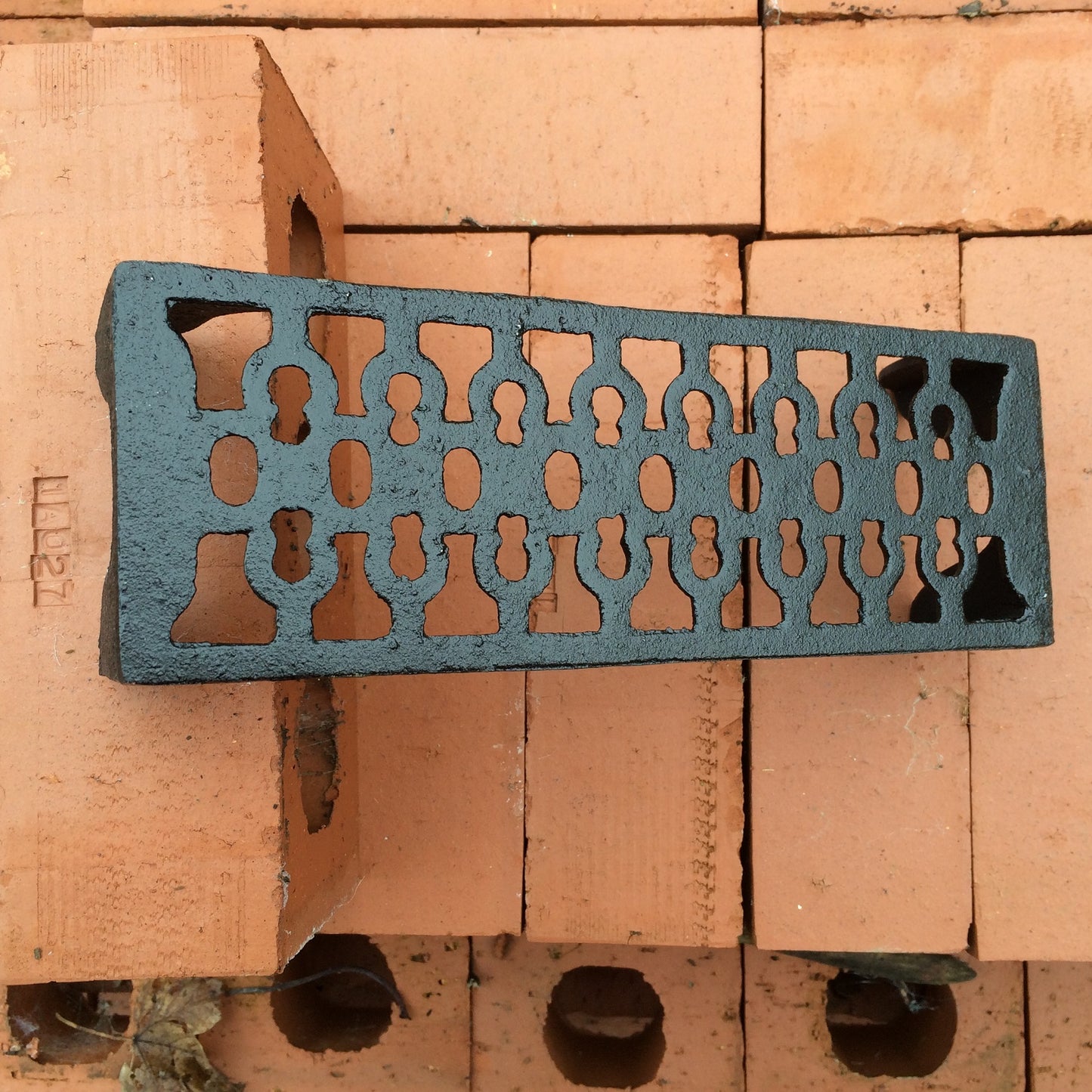 New Victorian Style Black Cast Iron Air Vent Brick 9" X 3"