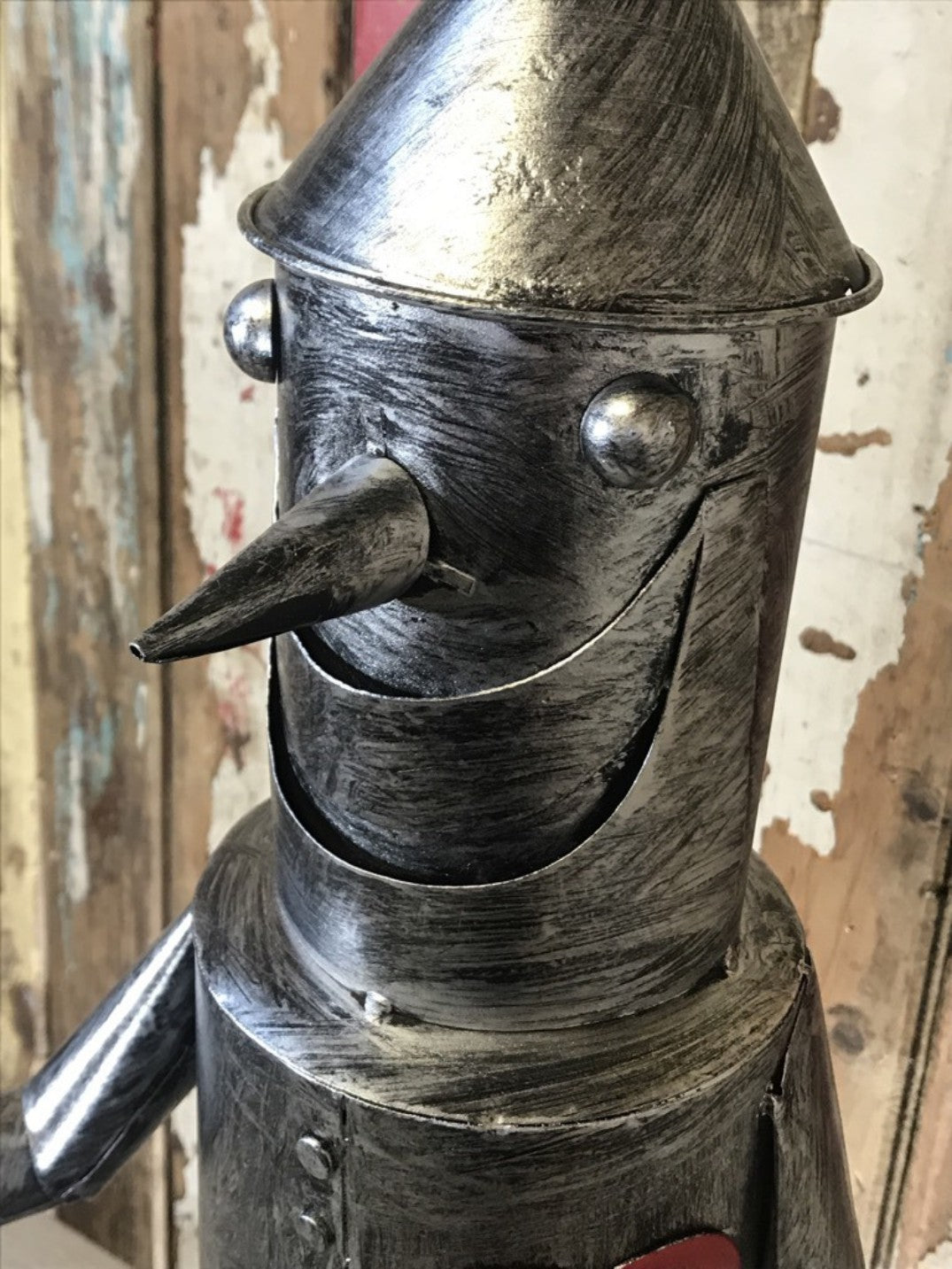 2'6 Medium Tin Man Statue With A Red Metal Heart New