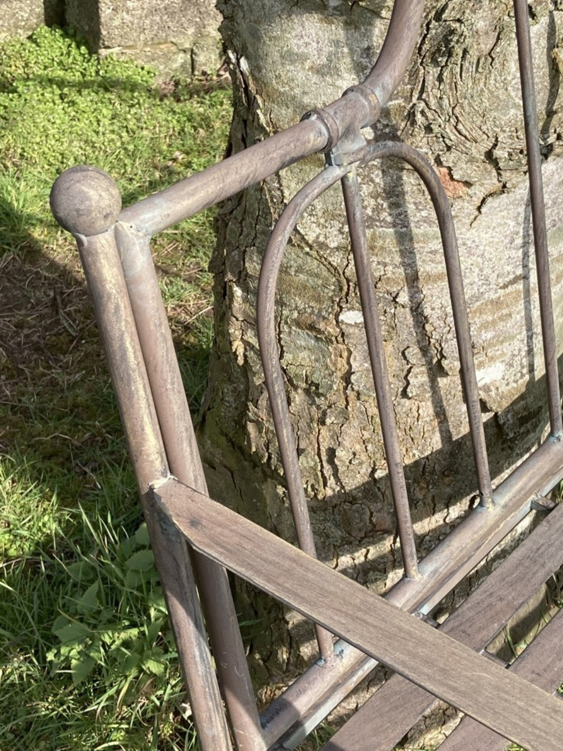 3"8' Two Seater Garden Metal Bench Seat High Back Design