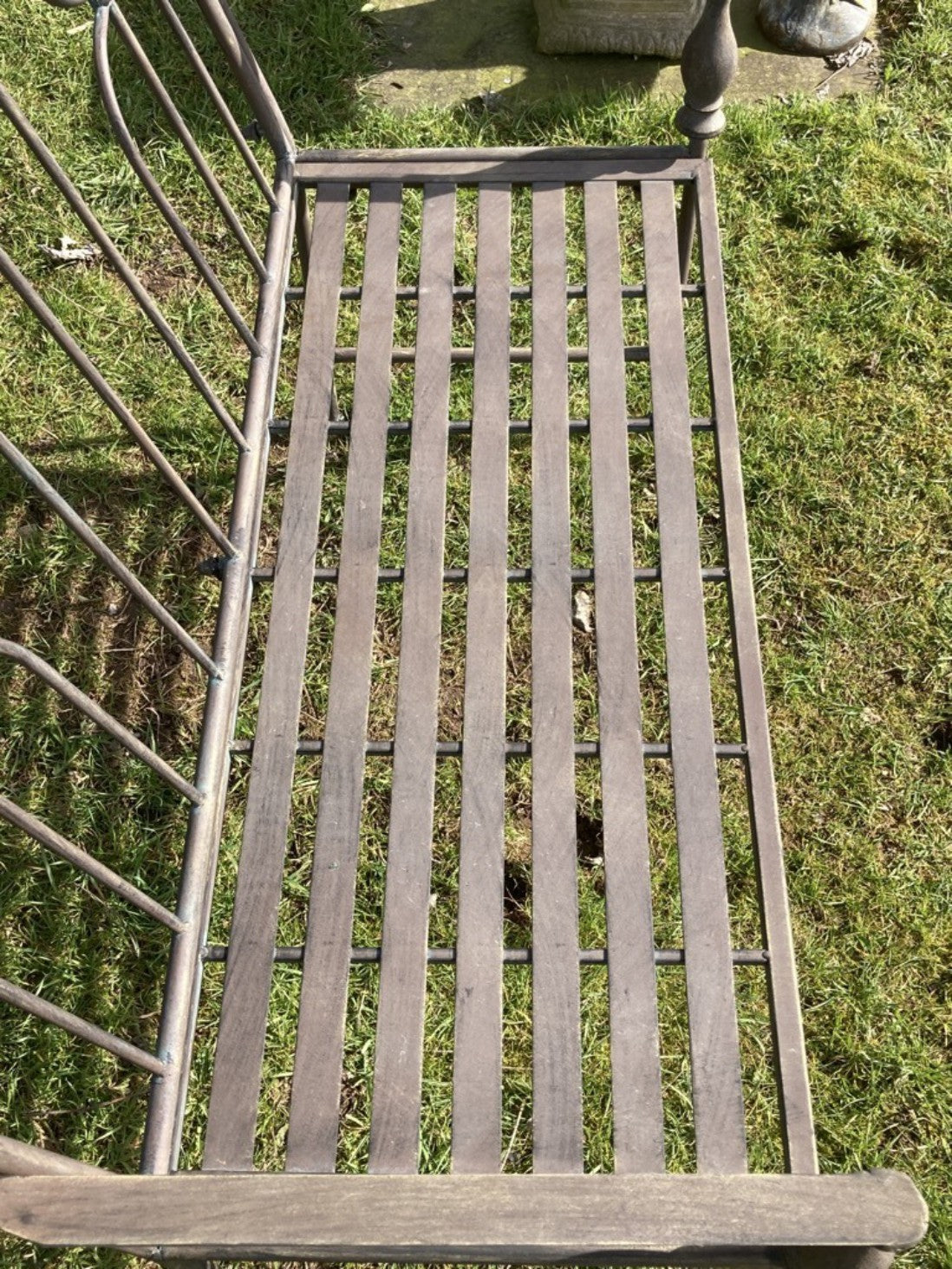 3"8' Two Seater Garden Metal Bench Seat High Back Design