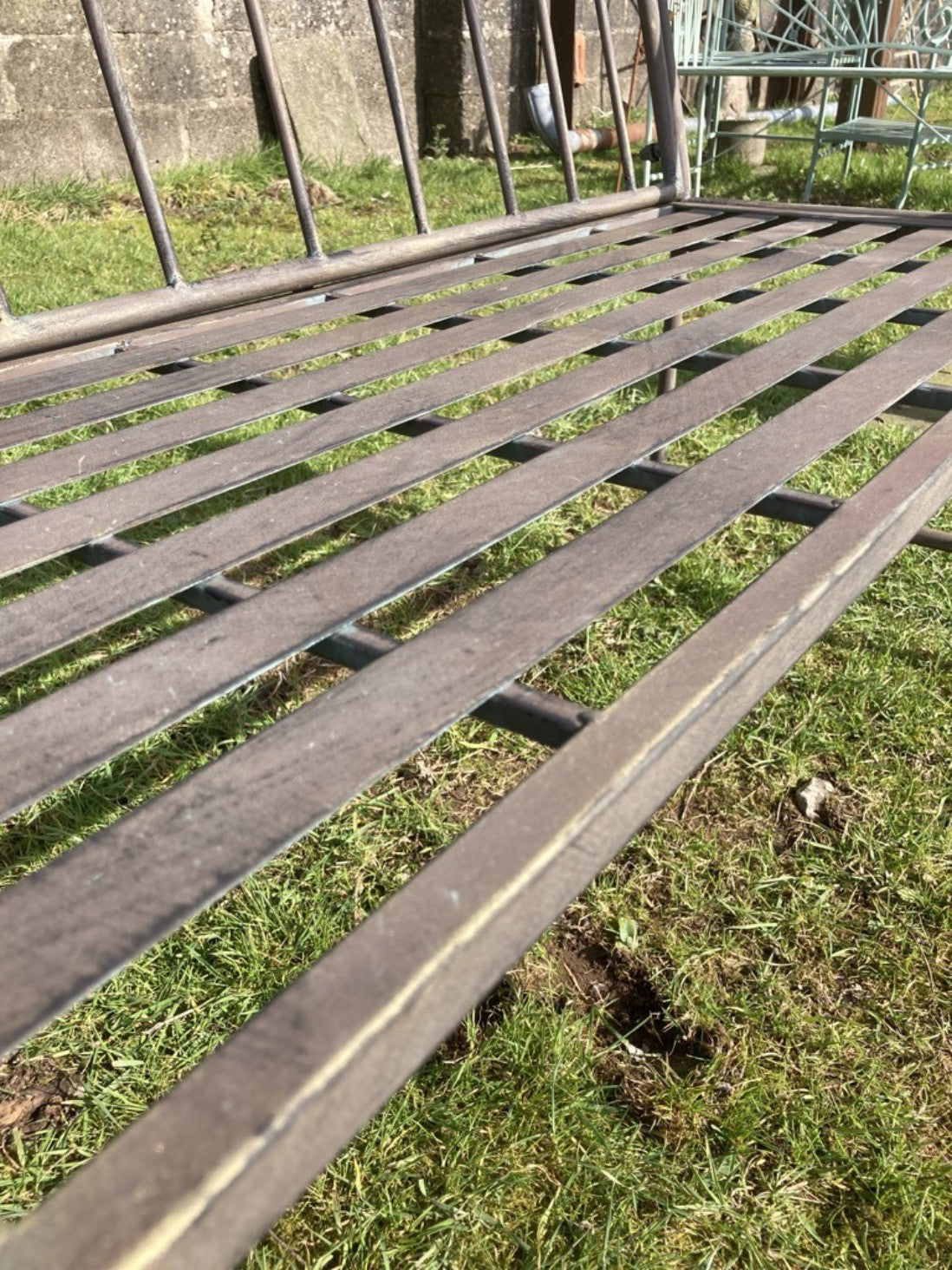 3"8' Two Seater Garden Metal Bench Seat High Back Design