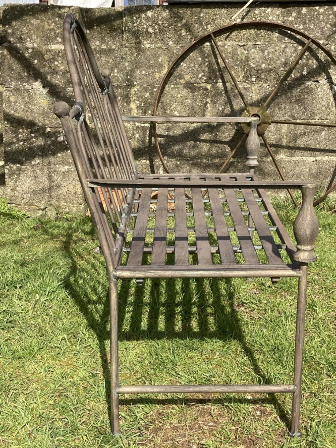 3"8' Two Seater Garden Metal Bench Seat High Back Design