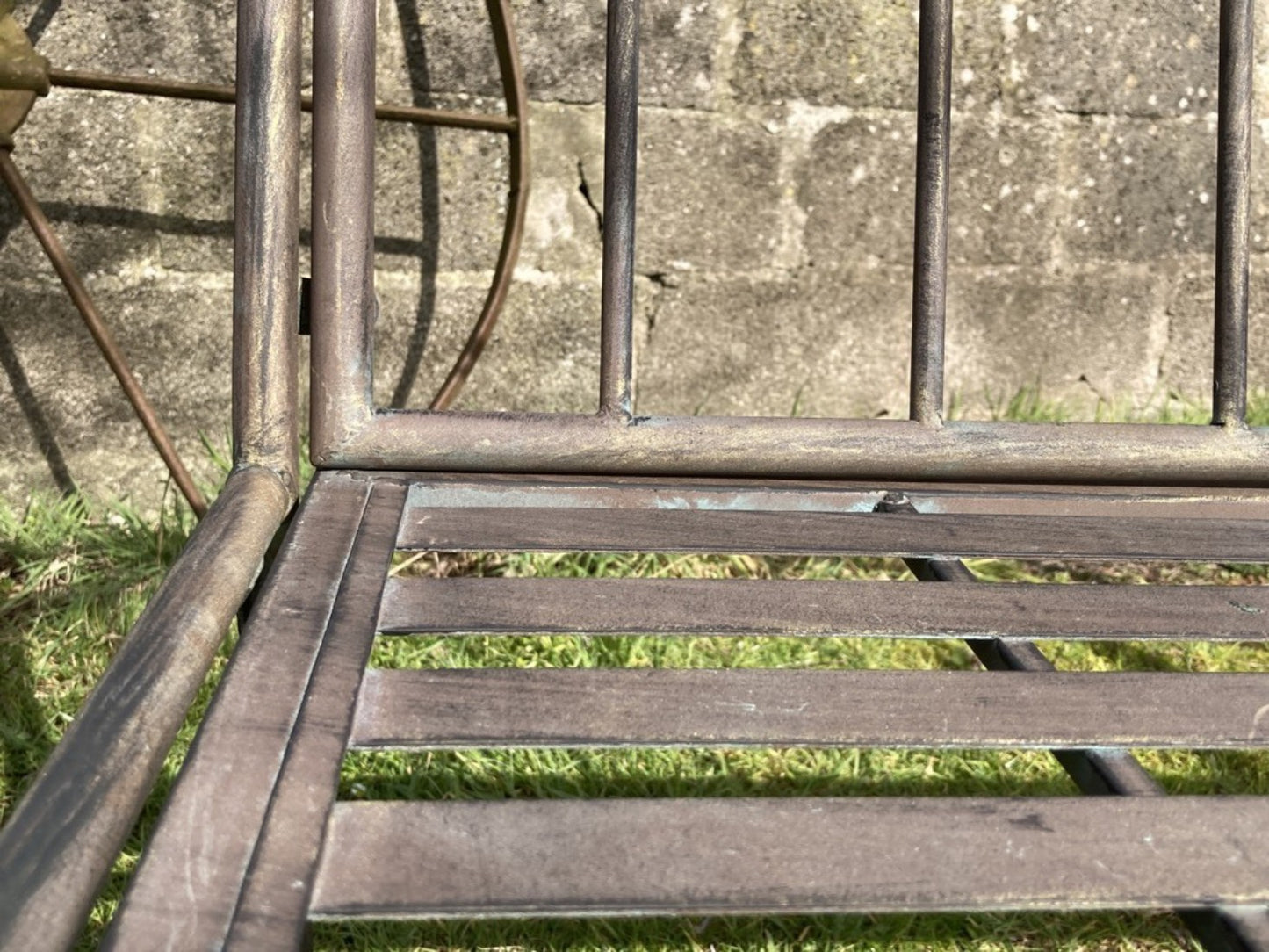 3"8' Two Seater Garden Metal Bench Seat High Back Design