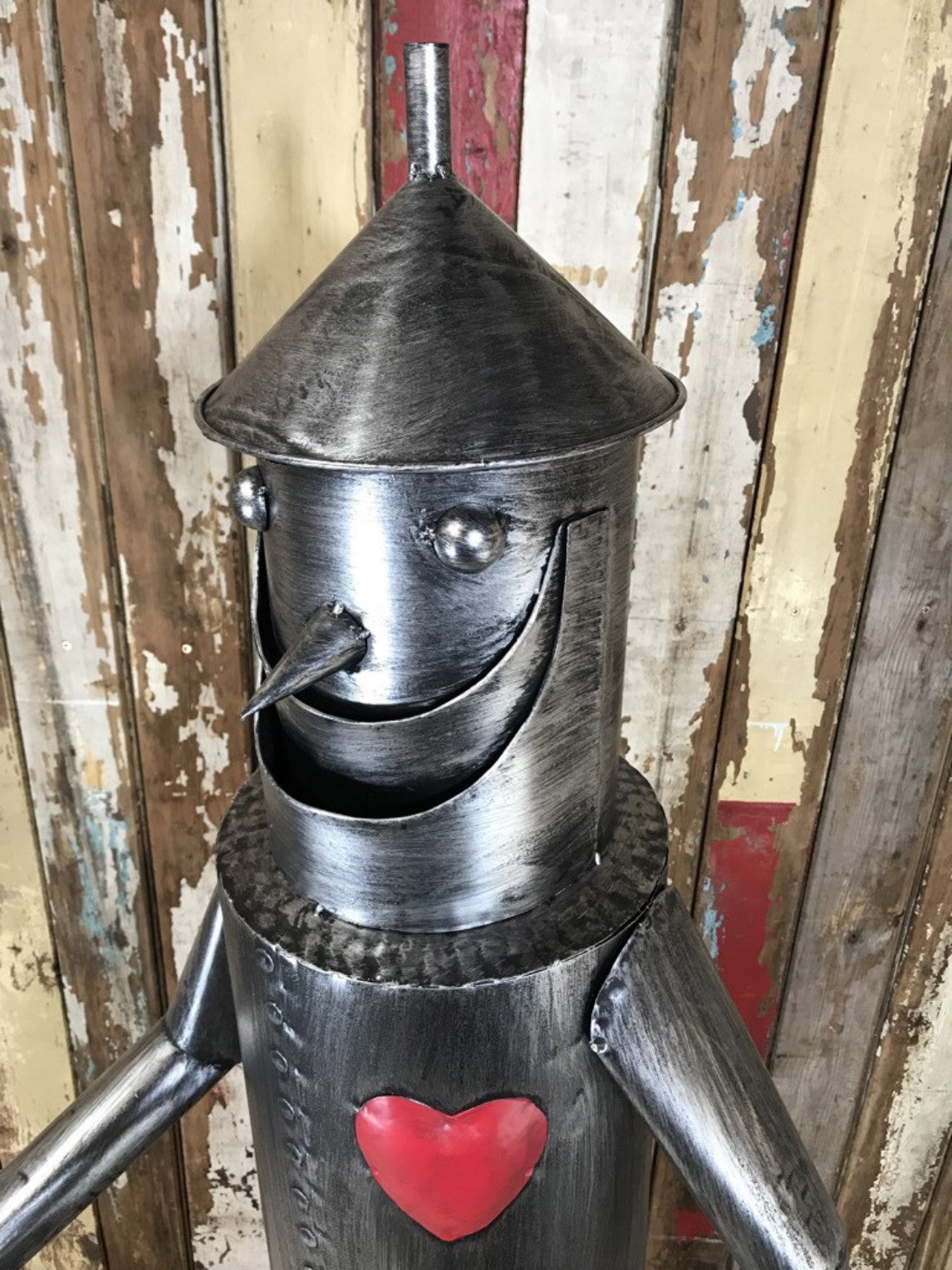 Large Tin Man Statue Figure With A Metal Heart New Tin 135cm Tall