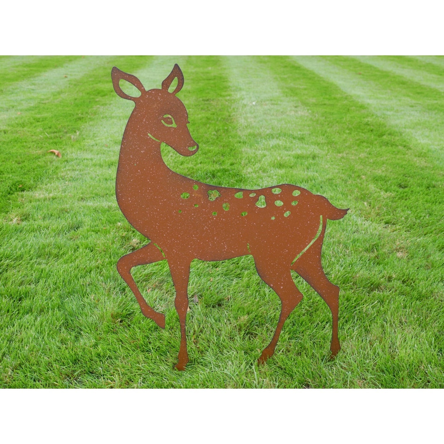 Rusty Deer Stag Silhouette Freestanding Garden Animal Figure Metal 2'7"H 1'9" W