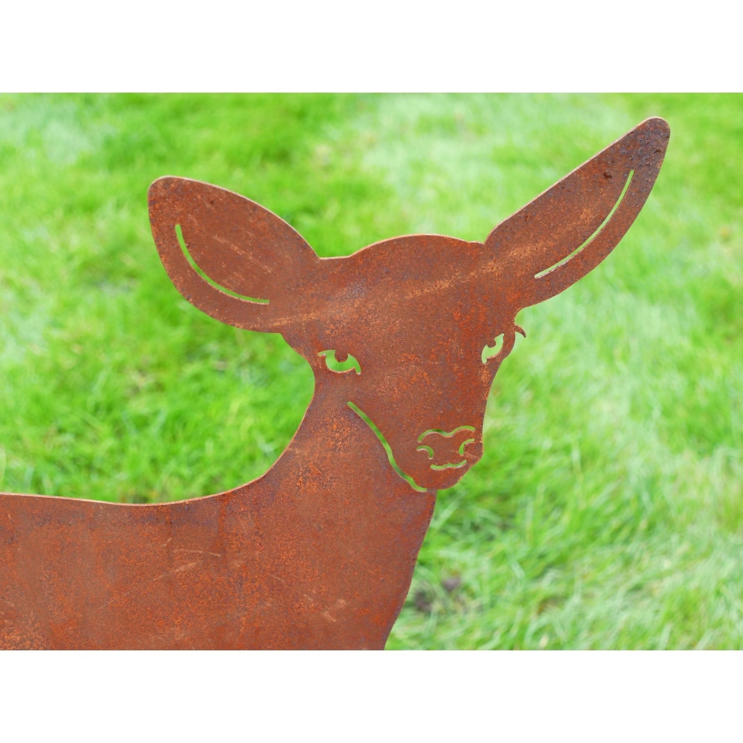 Rusty Deer Stag Silhouette Freestanding Garden Animal Figure Metal 2'H 1'3" W