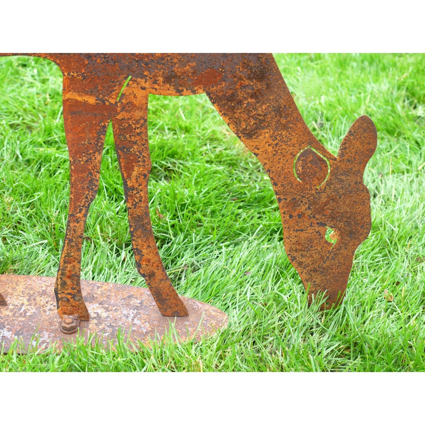 Rusted Steel Deer Doe Silhouette Garden Figure Free Standing