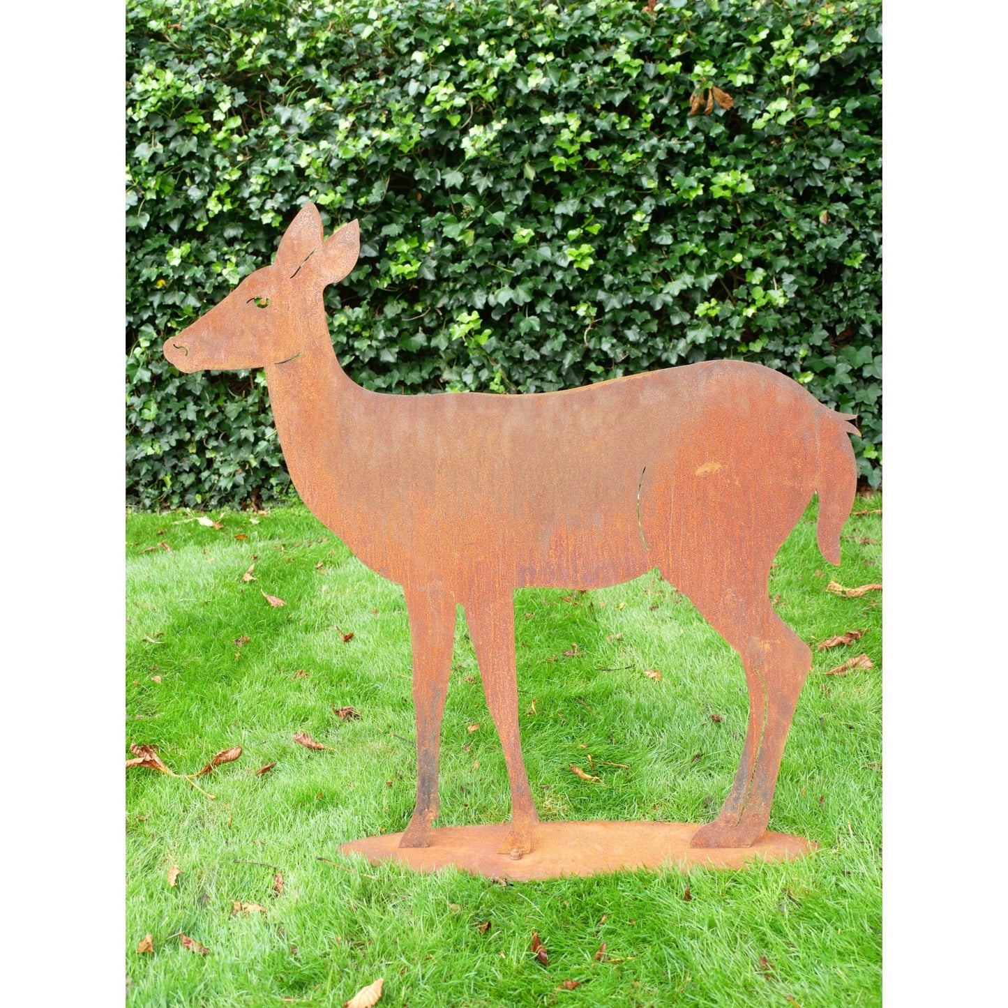 Rusty Deer Stag Silhouette Freestanding Garden Animal Figure Metal 3'3"H 5'4" W