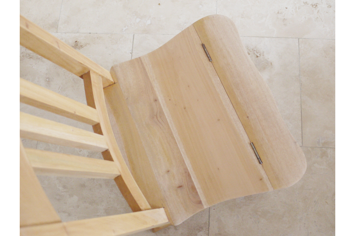 Mahongany Wooden Chair & Step Library Stool Seat Bare Wood