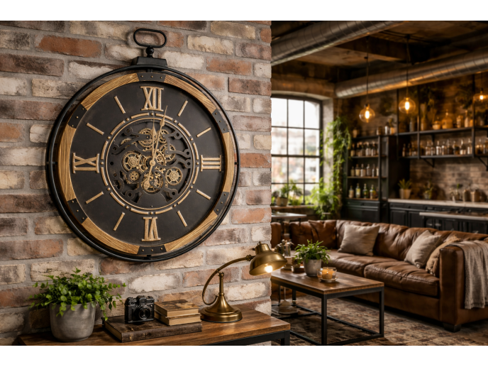 74cm Diameter Wall Hanging Clock Roman Numerals