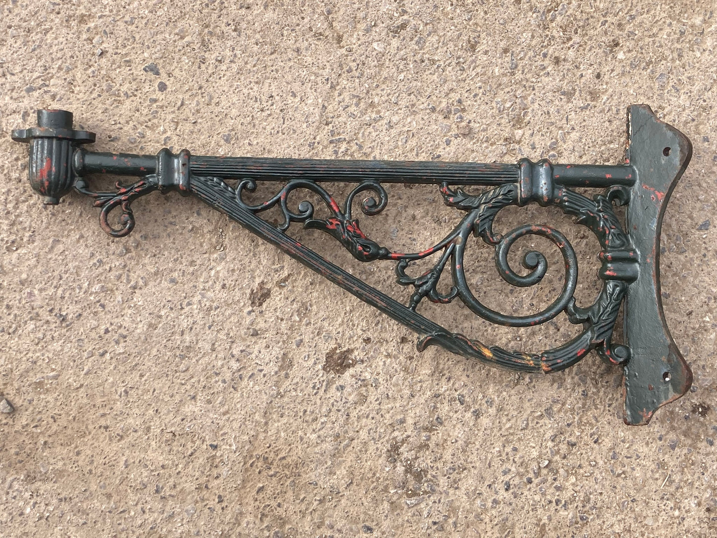 Heavy Cast Iron 76cm Corner Wall Light Lamp Bracket Large 4.2cm Spigot