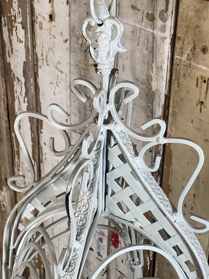 11 Small Antique White French Style Wrought Iron Hanging Basket Amazing