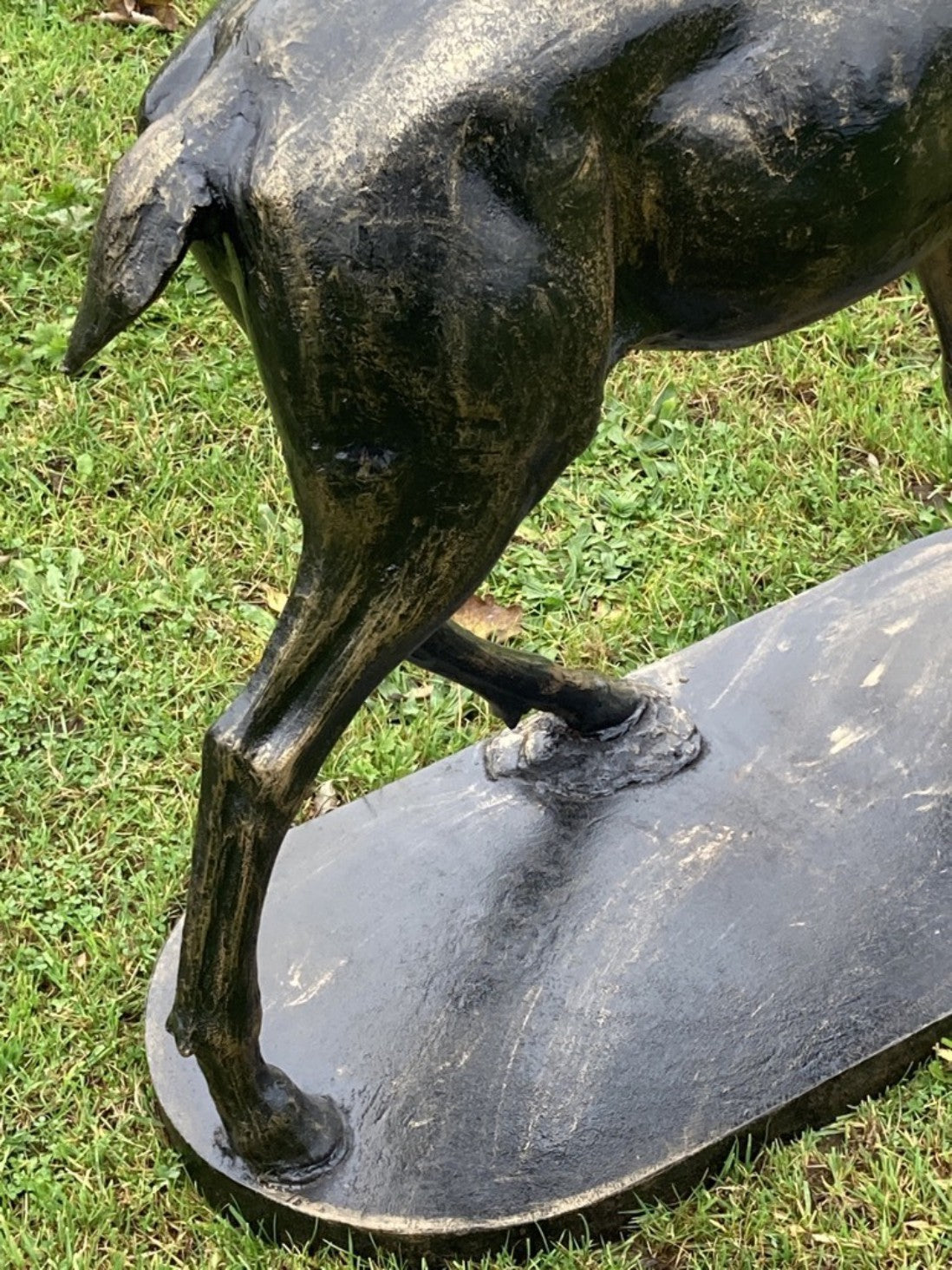 Heavy Cast Iron Large Standing Stag Buck Deer Figure In Bronze Finish