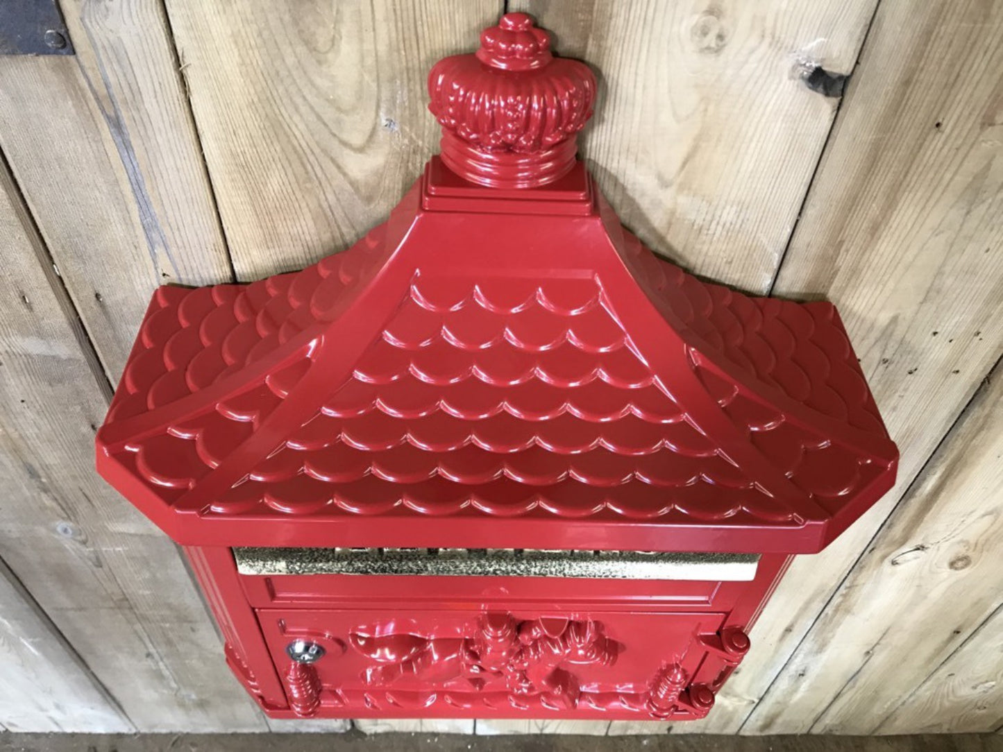 Red Cast Aluminium Horse Man Letter Wall Post Box