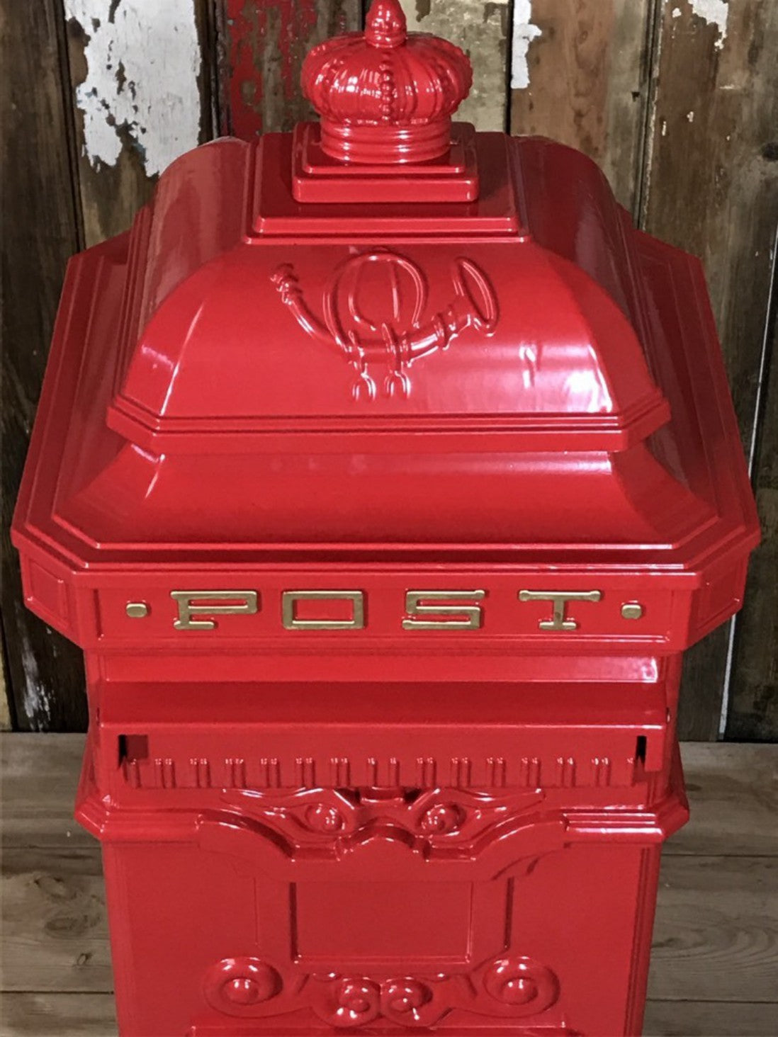 Royal Red Cast Aluminium Tall Pillar Mailbox Post Letter Box