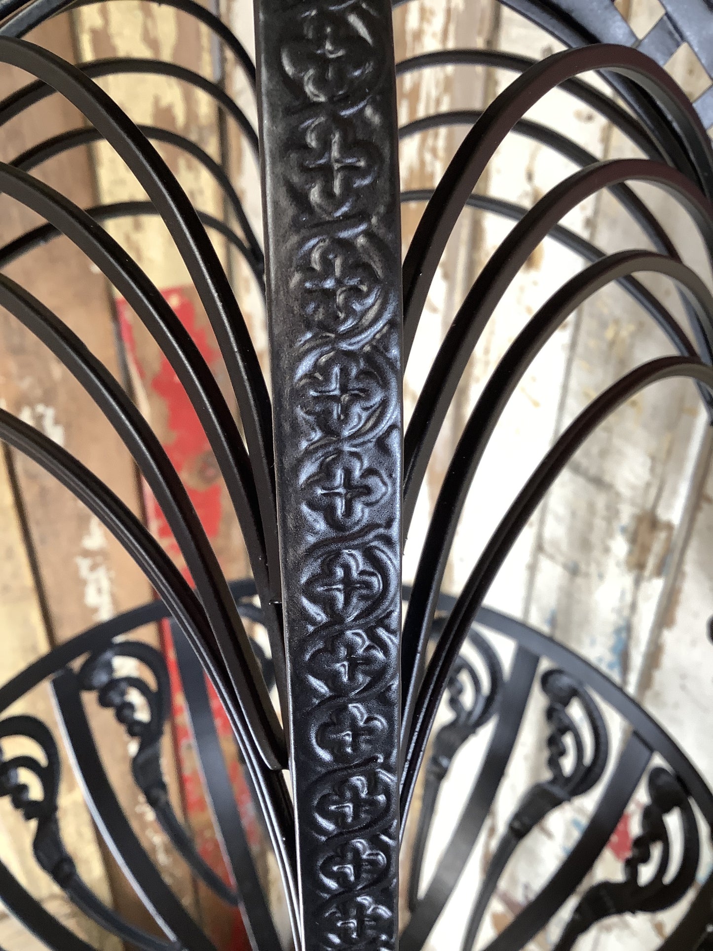 15" Large Antique Black French Style Wrought Iron Hanging Basket Amazing
