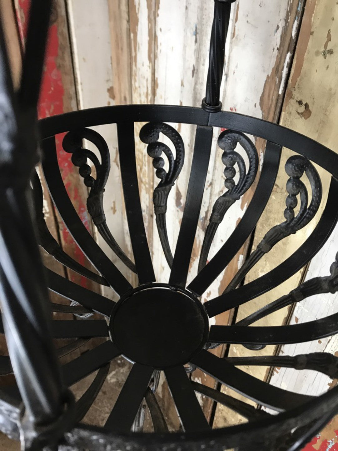 11" Small Black French Style Wrought Iron Hanging Basket New