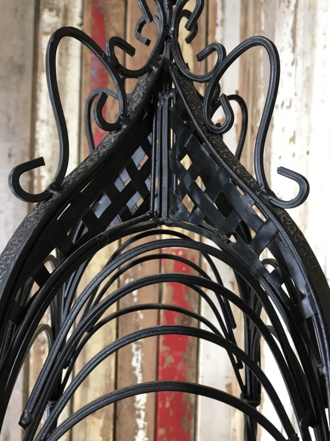 11" Small Black French Style Wrought Iron Hanging Basket New