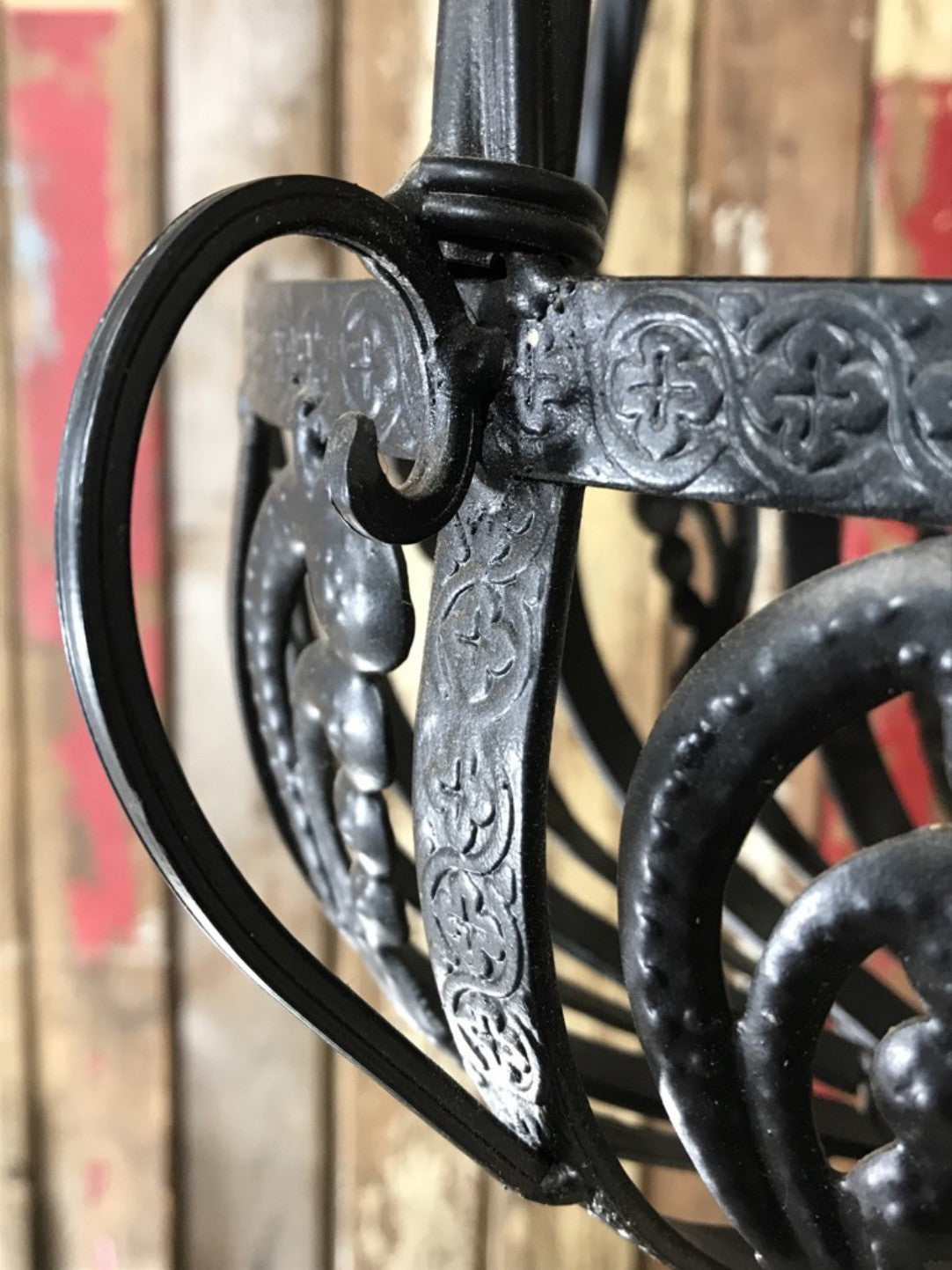 11" Small Black French Style Wrought Iron Hanging Basket New