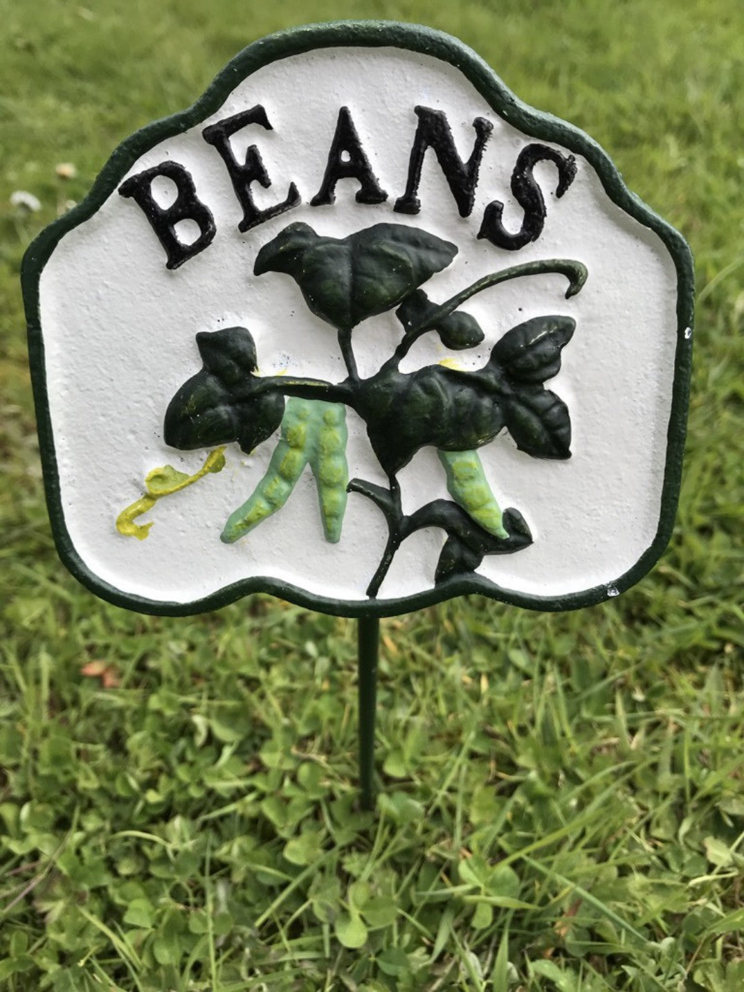 Garden Vegetable Sign BEANS Cast Iron Vegetable Marker