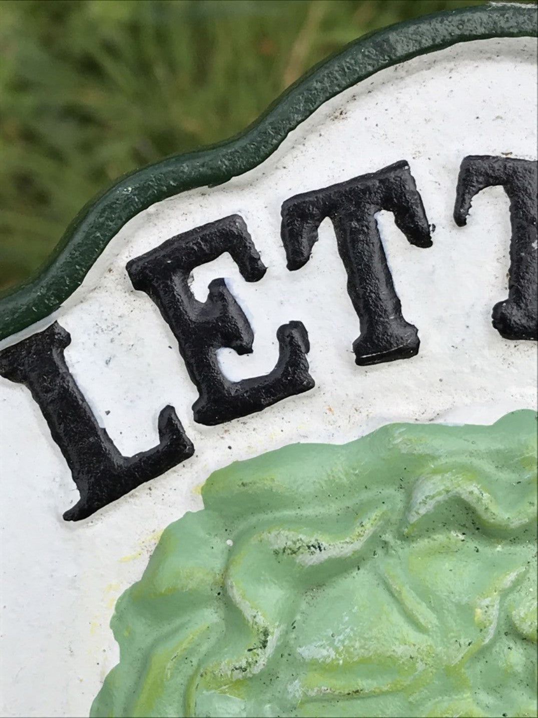 Garden Vegetable Sign LETTUCE Cast Iron Vegetable Marker