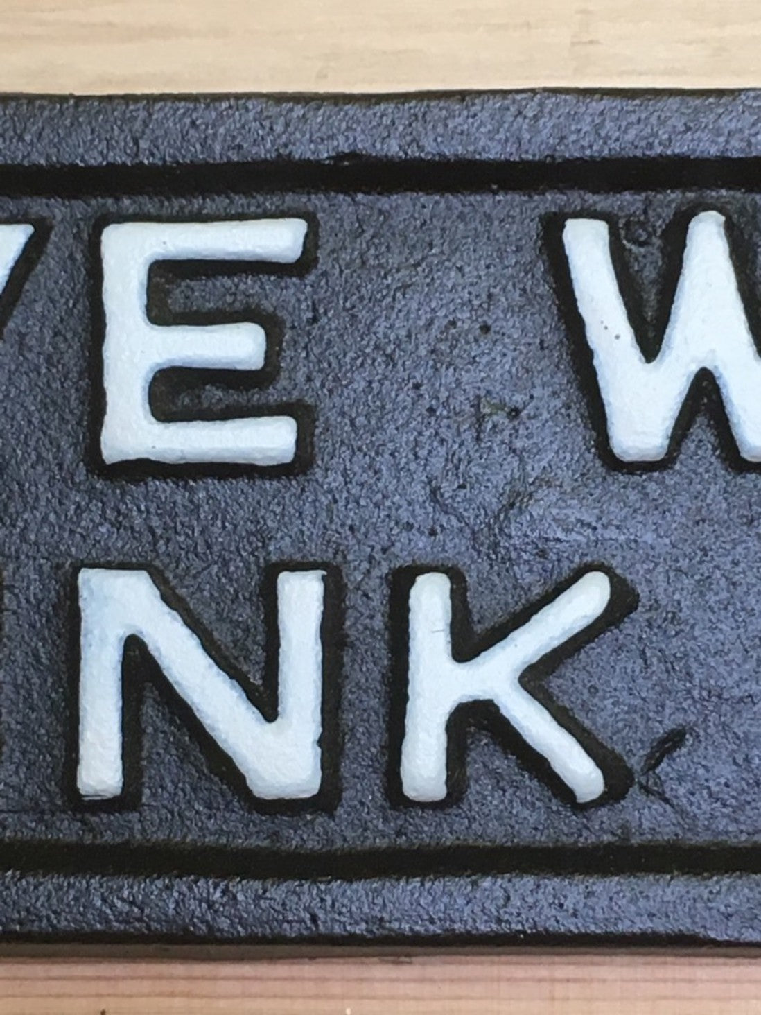 Cast Iron Wall Sign "SAVE WATER DRINK BEER" Black With White Text