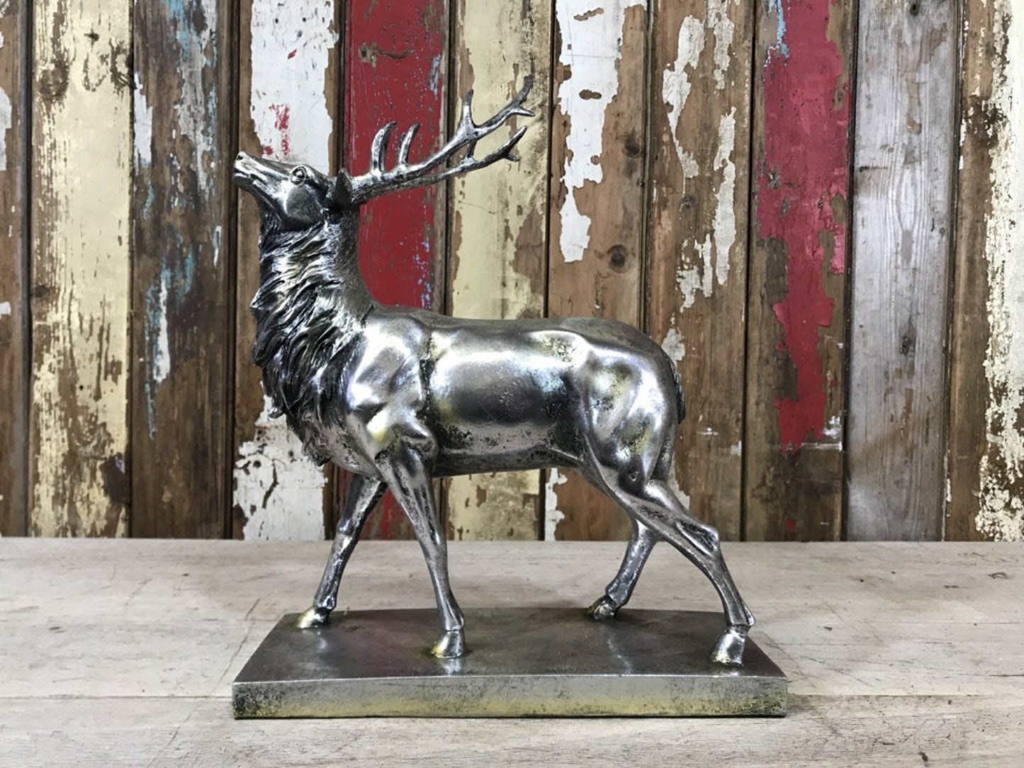 Small Silver Stag On Base 15¼" High