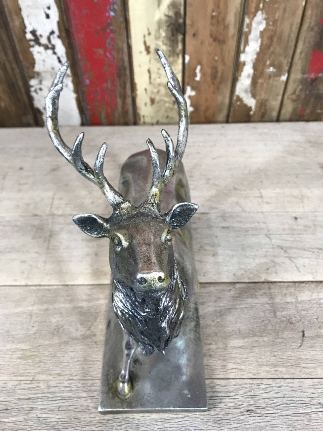 Small Silver Stag On Base 15¼" High