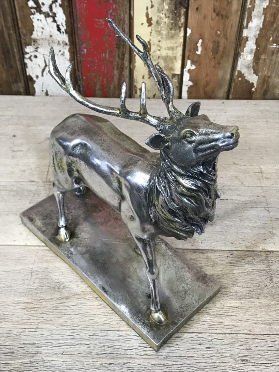 Small Silver Stag On Base 15¼" High