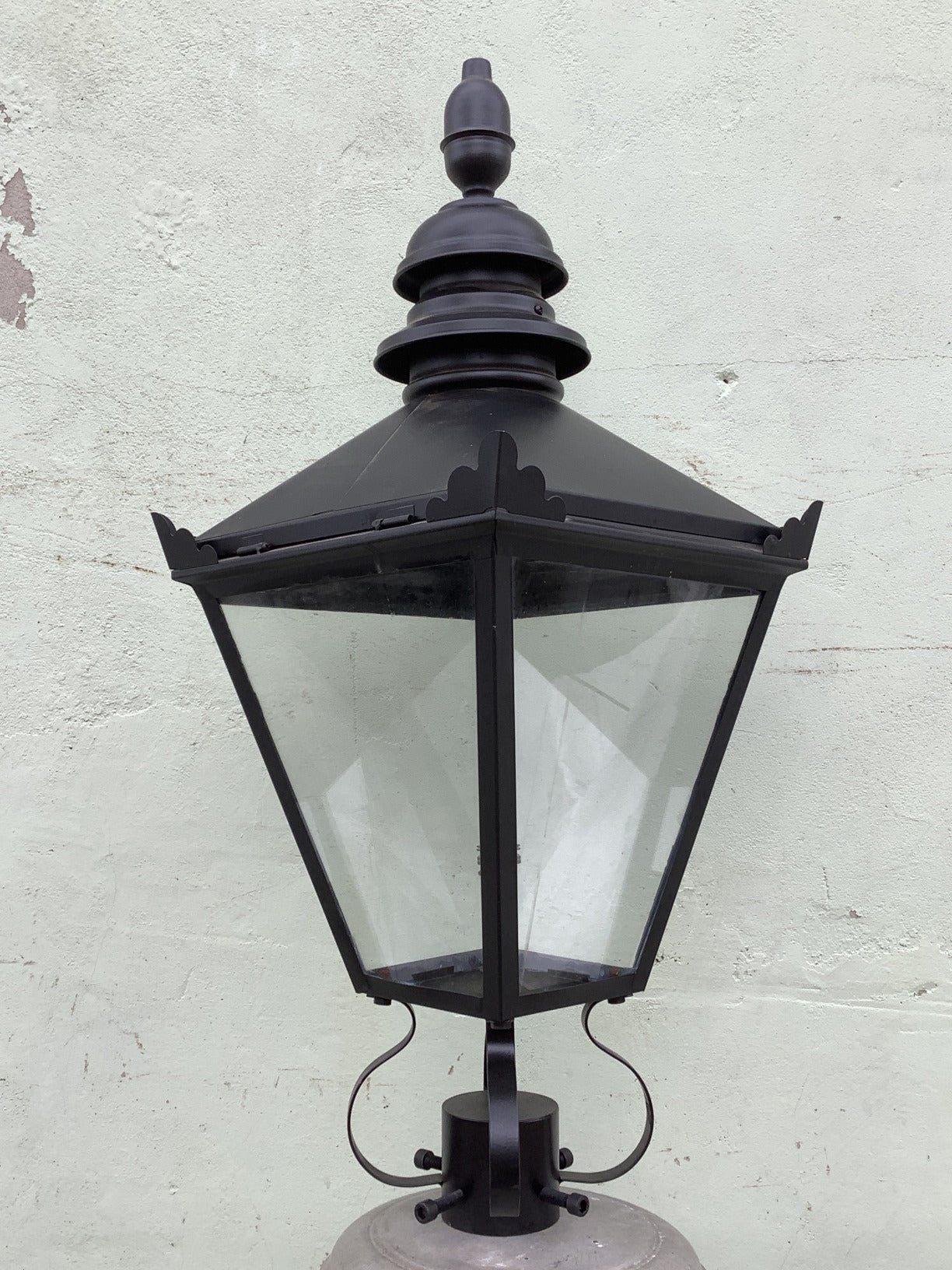 3 Black Steel Replacement Victorian Style Lamp Top Lantern Outside Lighting